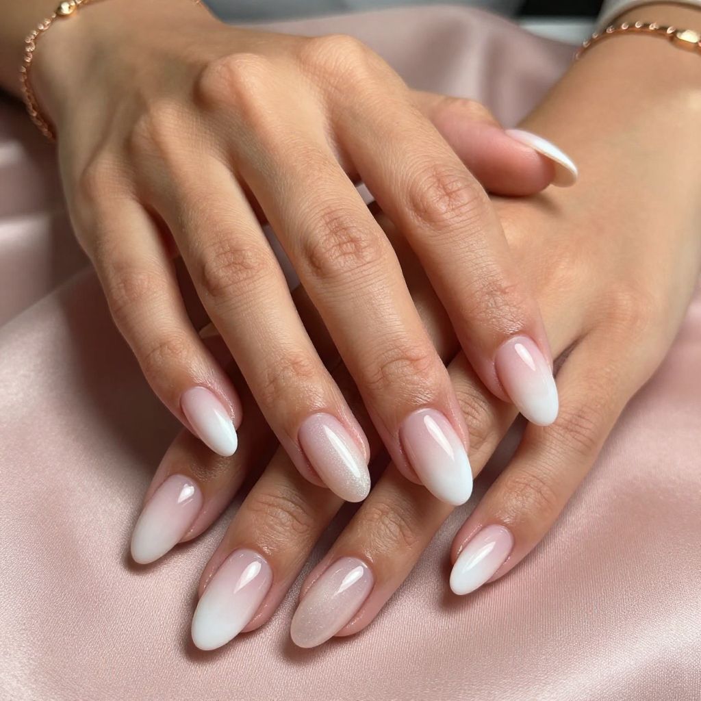Baby Boomer White Cat Eye Fade