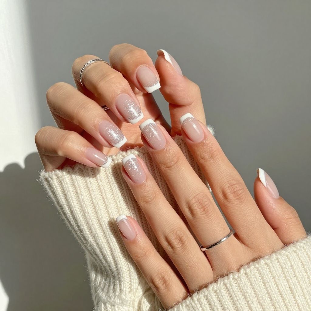 Glitter Frost French Tips