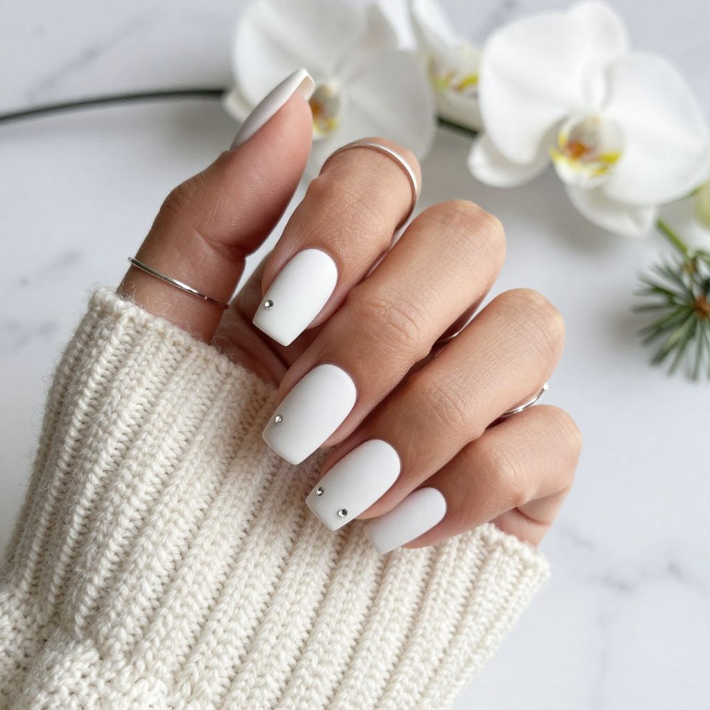 Matte Snowdrift with Crystal Accents