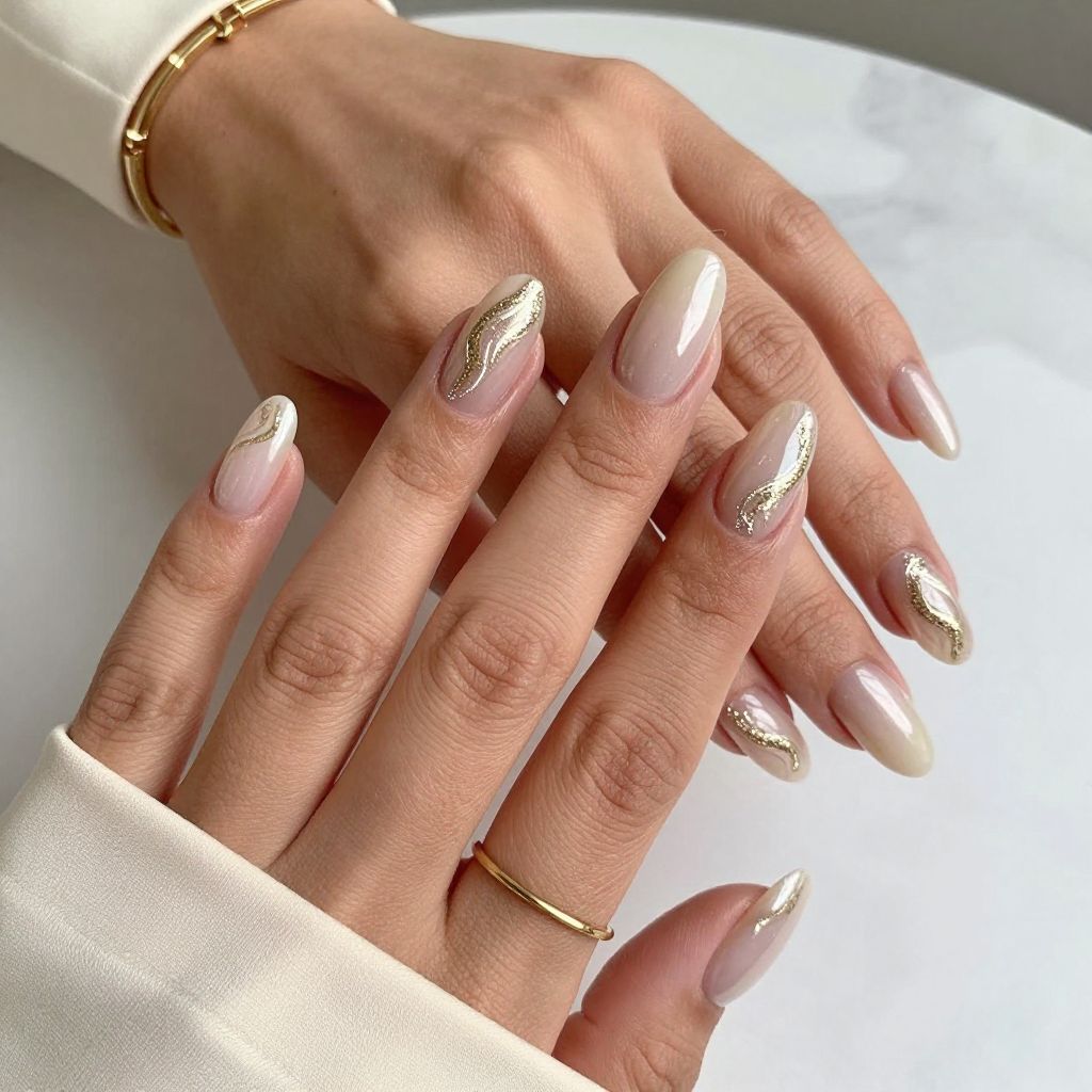 Glittering Champagne Swirl