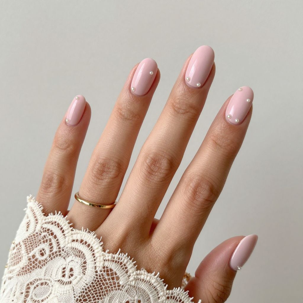 Soft Pink with Pearl Drops