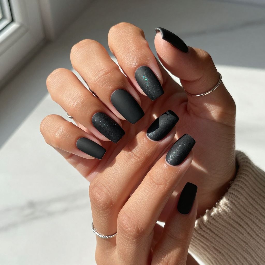 Black Matte with Holographic Flakes