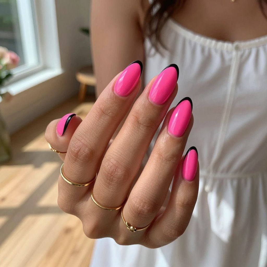 Thin Black Tip with Neon Pink Base