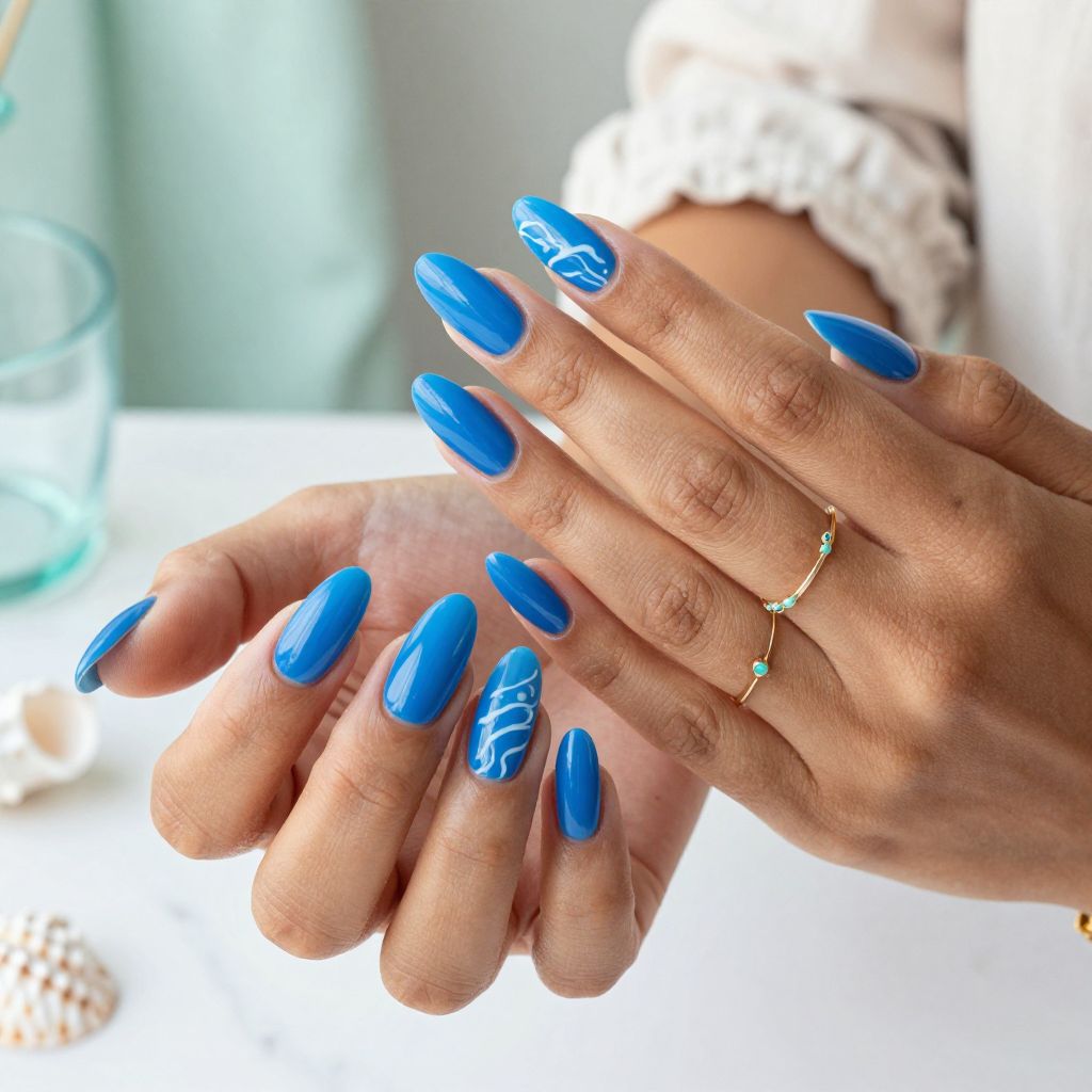 Ocean Blue Cat Eyes with Wave Details