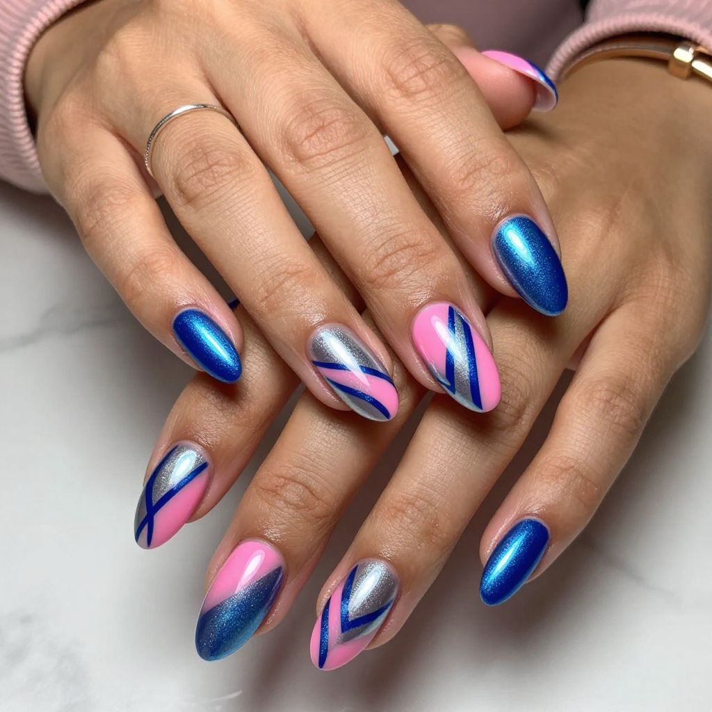 Multi Tone Cat Eyes with Geometric Patterns