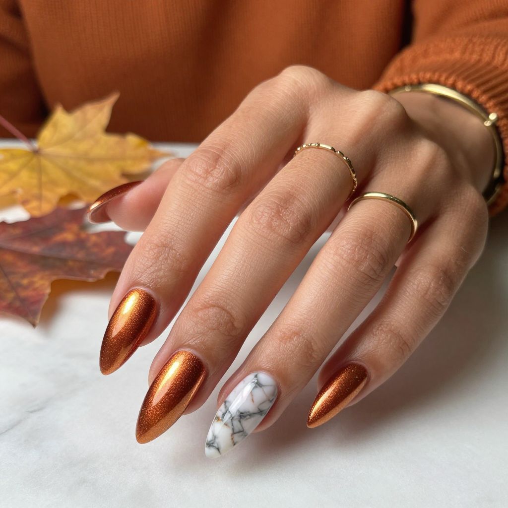 Warm Copper Cat Eyes with Marble Accent