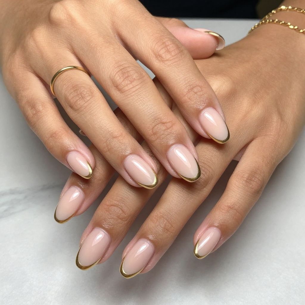 Metallic Gold French Outline