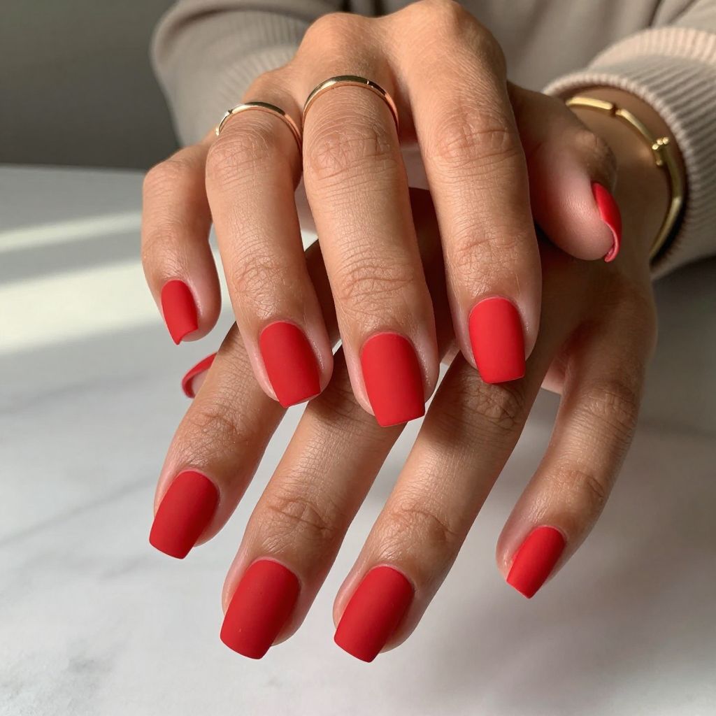 Classic Red with Matte Top Coat