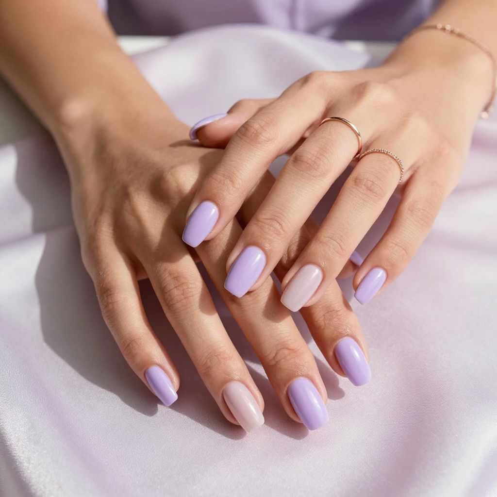 Sheer Lavender with Glossy Tips