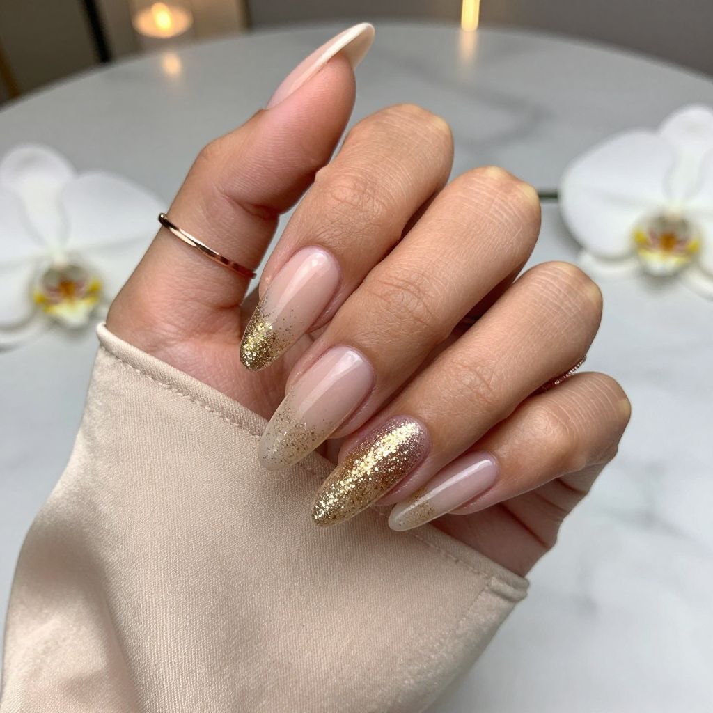 Glitter Gradient French Tips