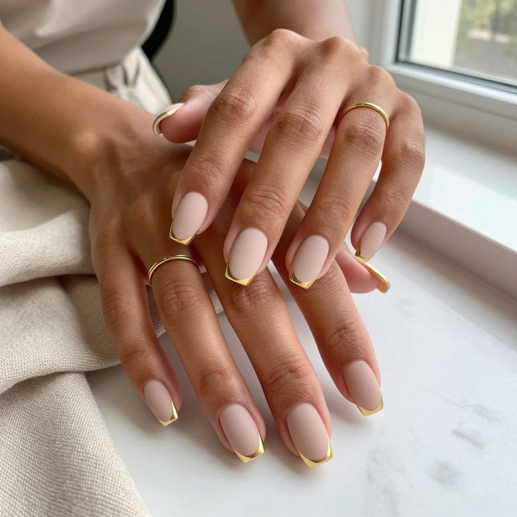 Nude Tips with Gold Edging