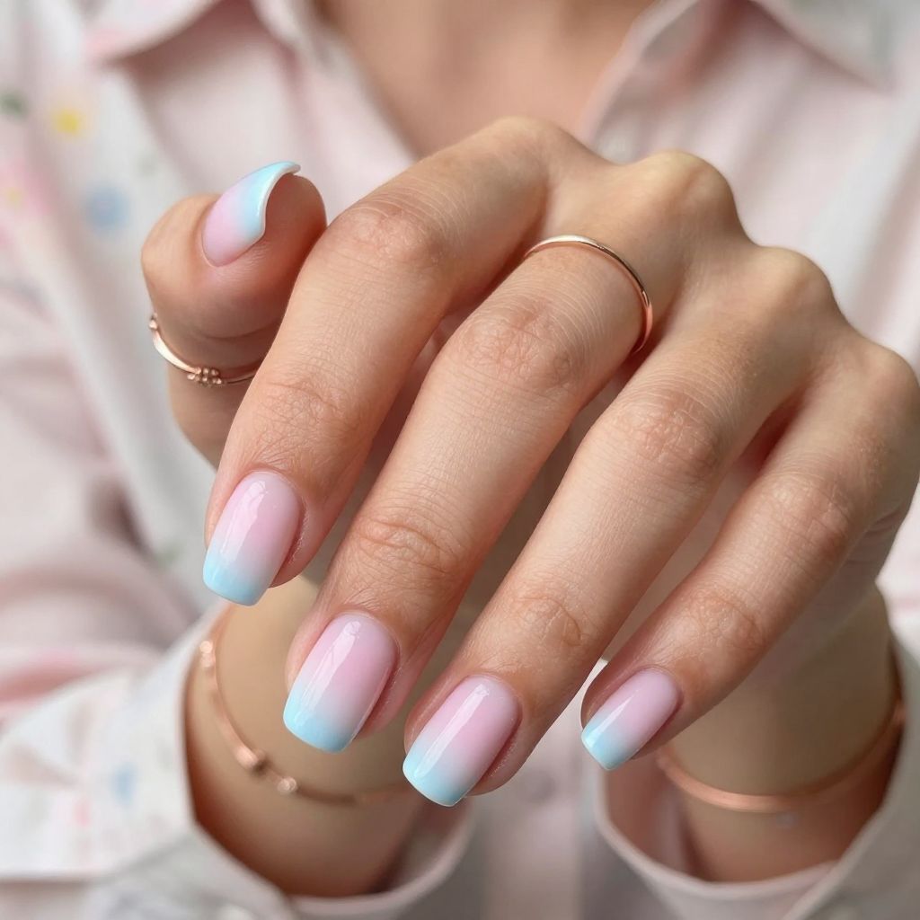 Soft Cloudy French Nail Design