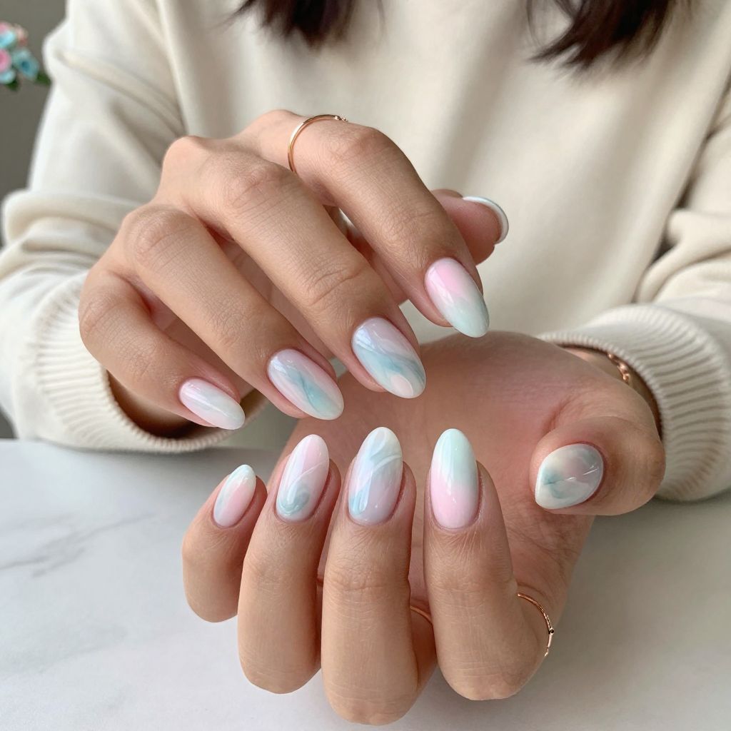 Soft Marble Reveal Nail Design