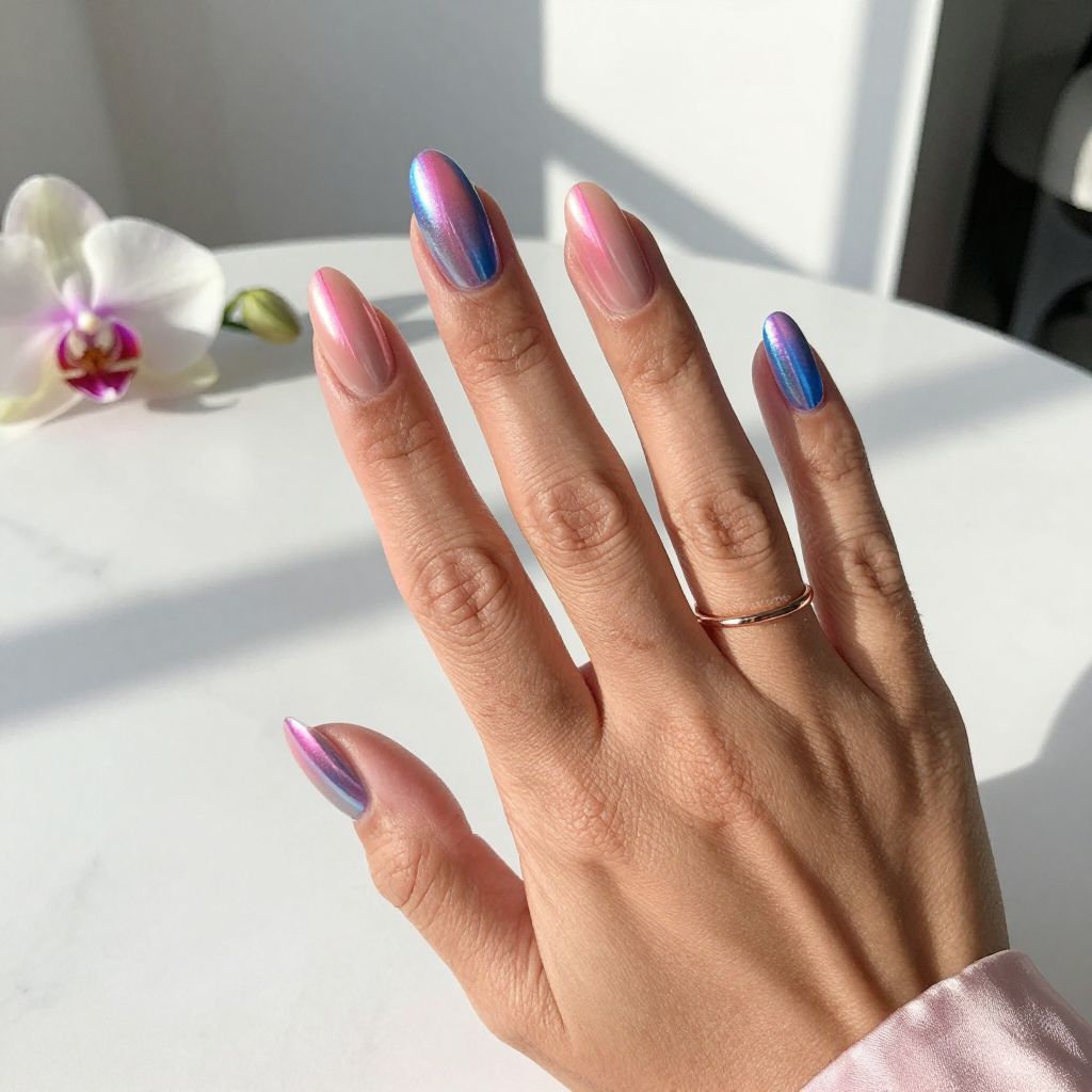 Double Chrome Drama Nail Design