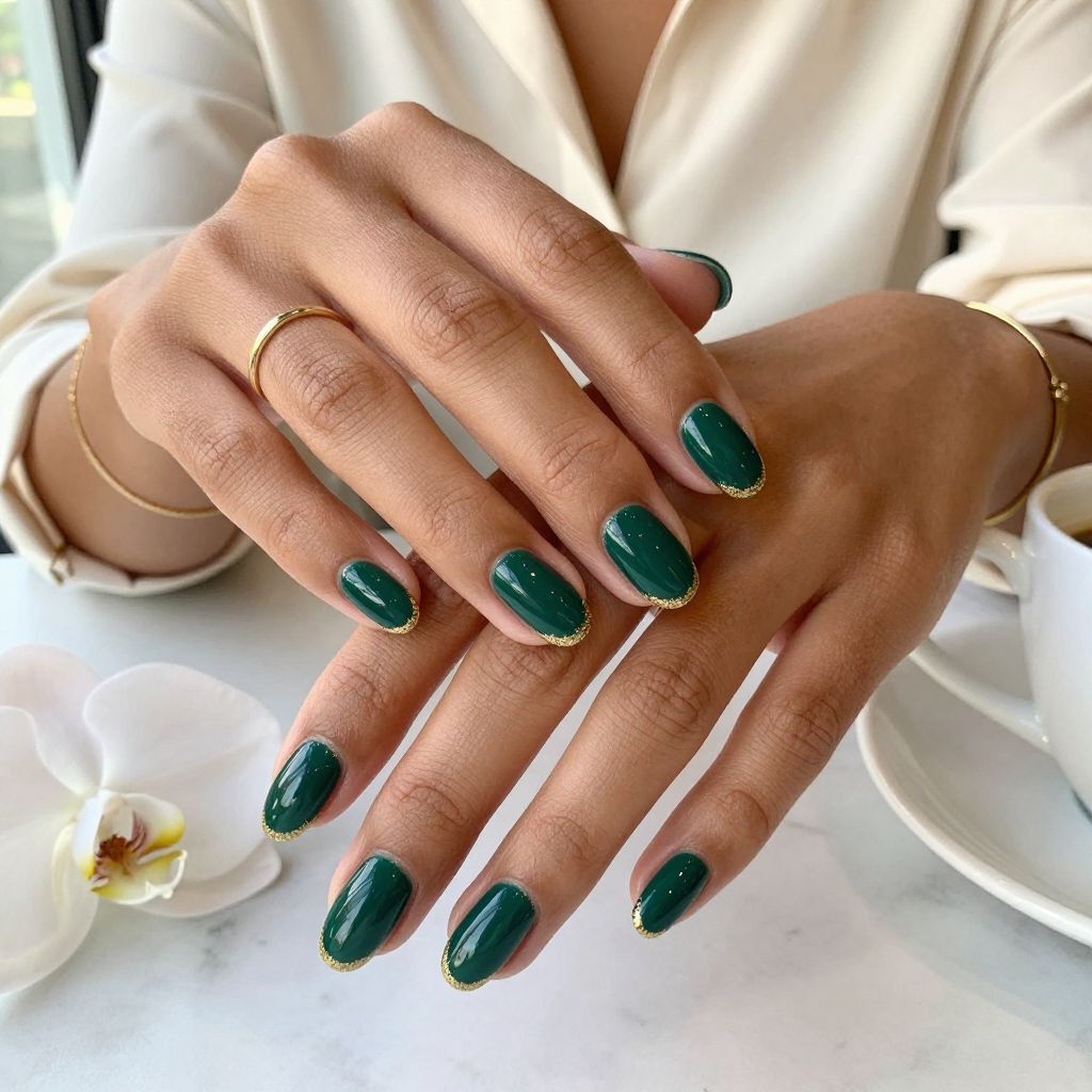 Emerald Glow with Gold Tips