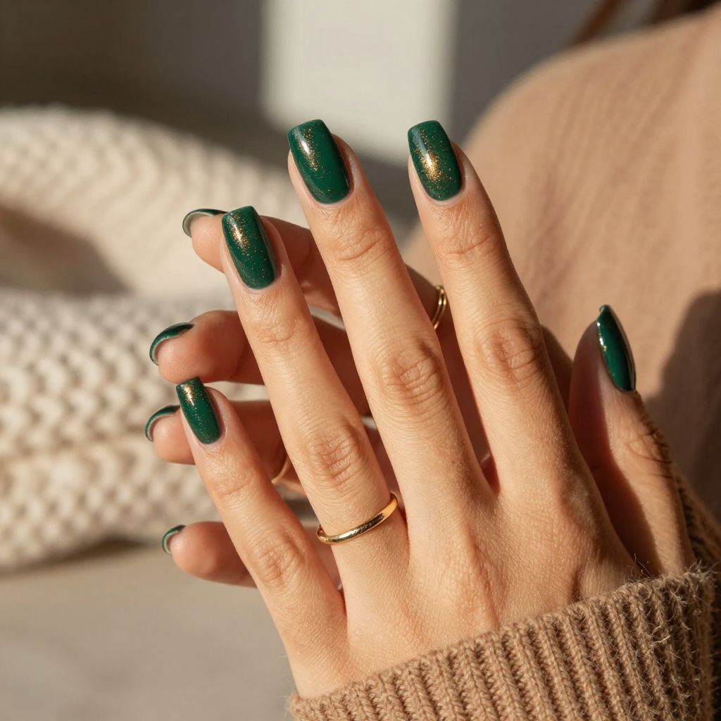 Hunter Green with Bronze Flecks