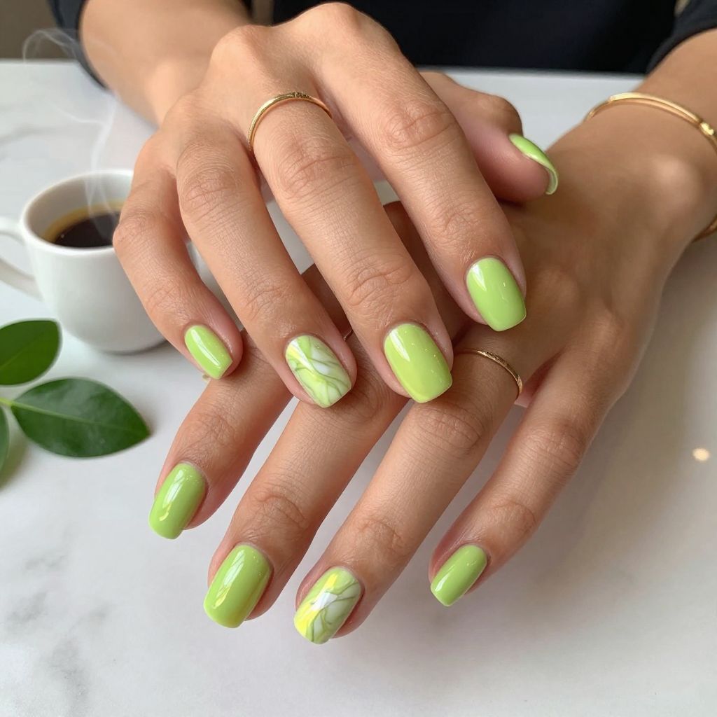 Lime Green Marble Magic