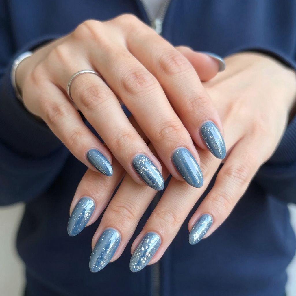 Steel Blue Grey with Silver Foil