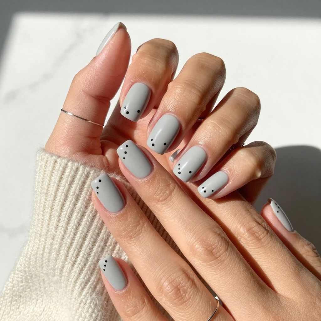 Urban Minimalist Grey with Tiny Black Dots