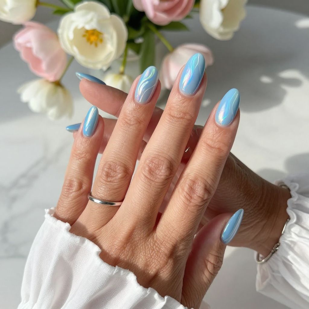 Soft Blue Holographic Waves