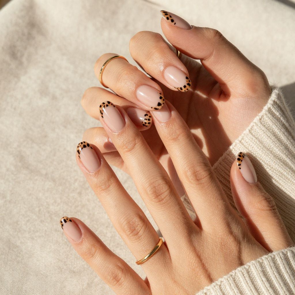 Blush Nude with Tiny Leopard Tips