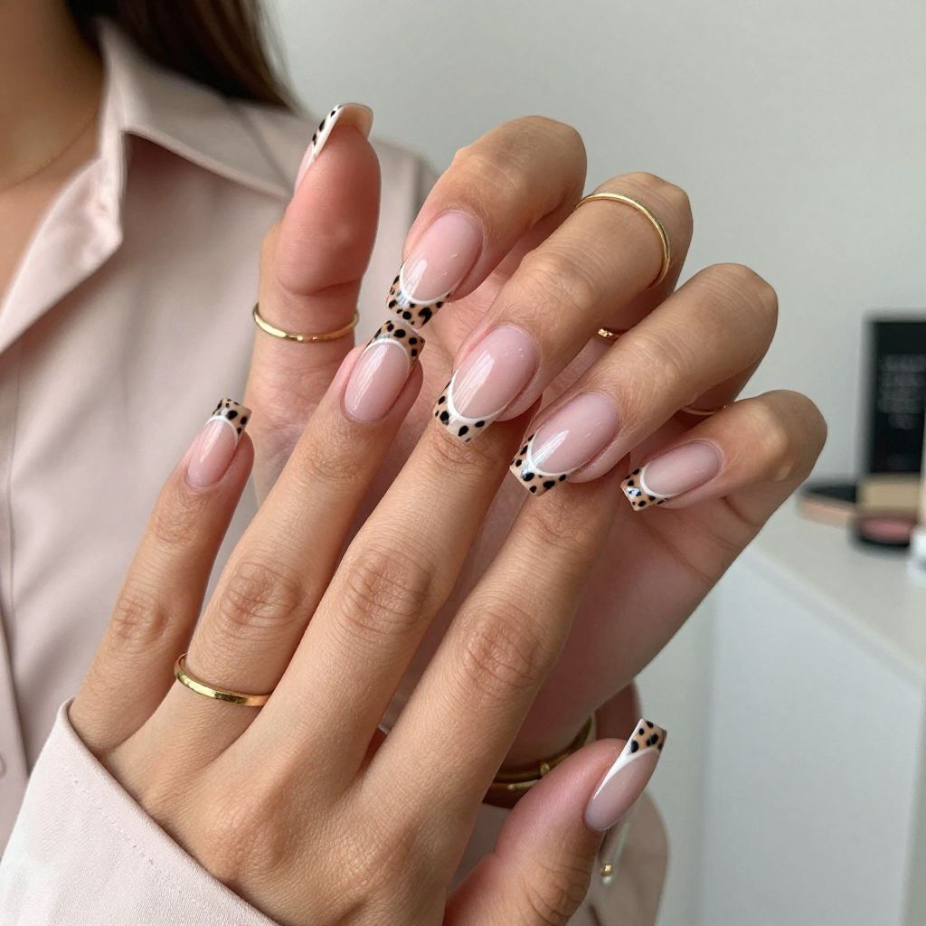 Classic French Tip Leopard