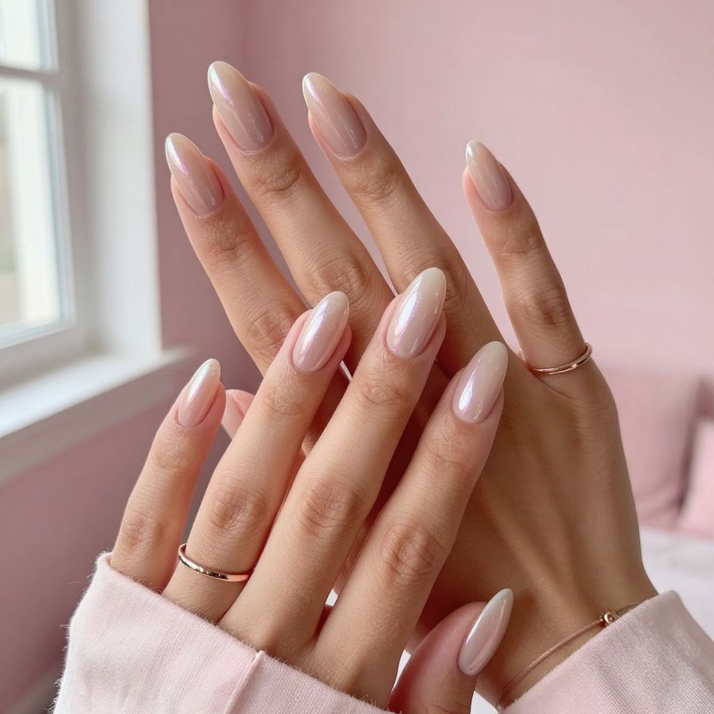 Chrome Nude with Subtle Pink Flash