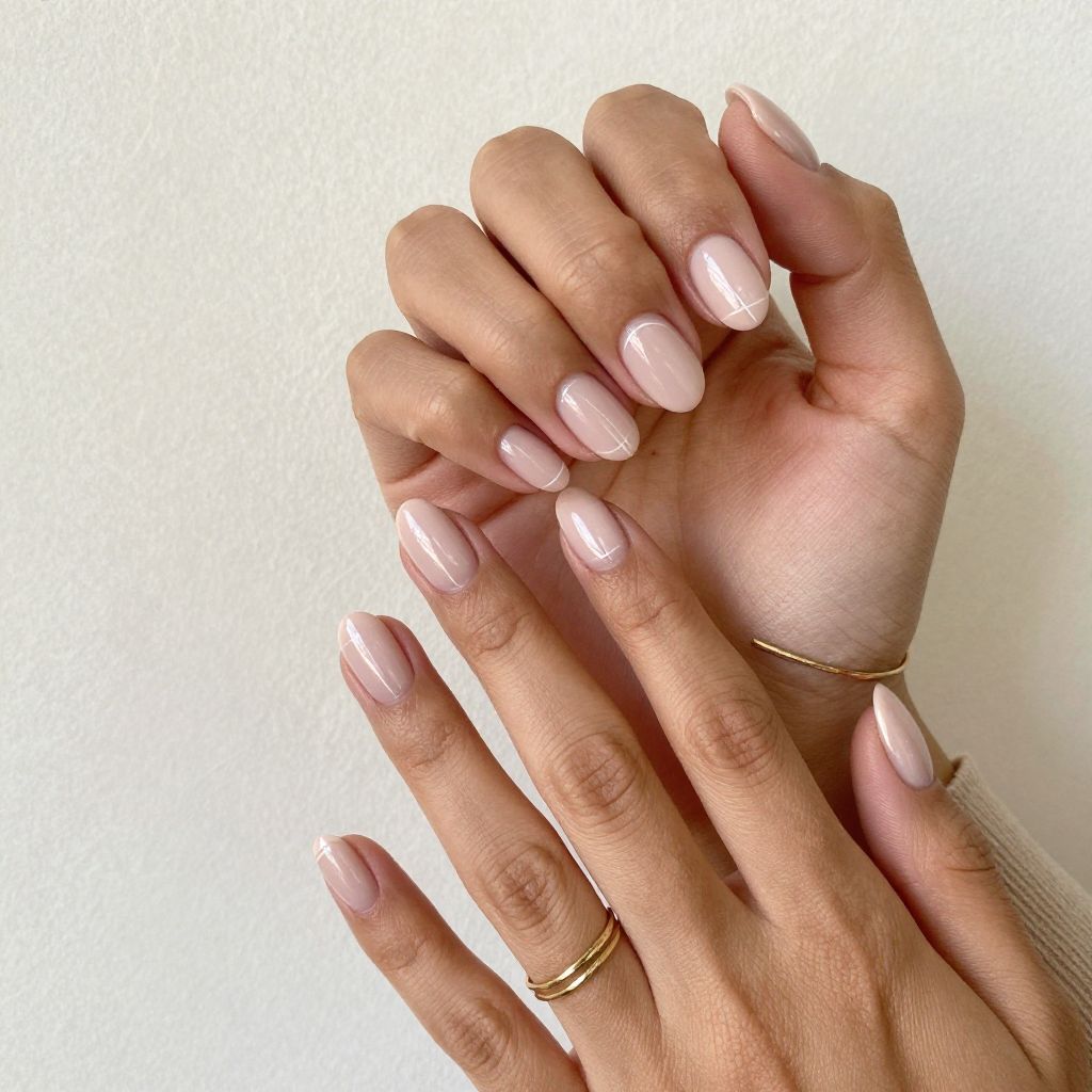 Blush Nude Pink with Minimalist White Lines