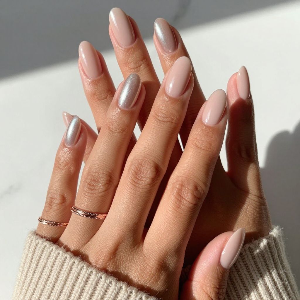 Nude Pink Chrome Shimmer