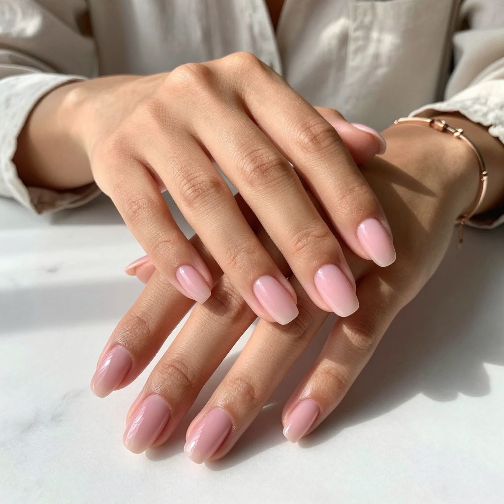 Nude Pink Jelly Nails