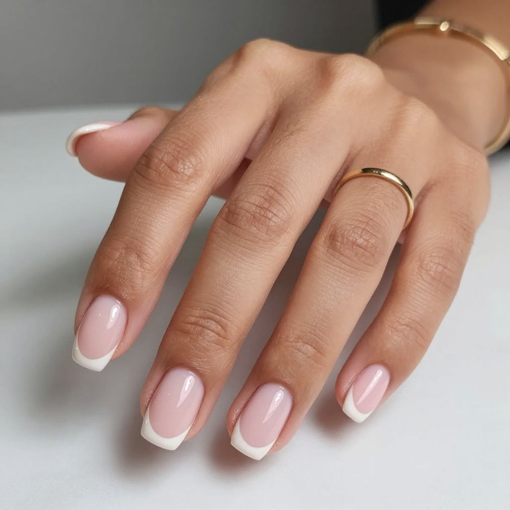 Nude Pink Pearly French Accent