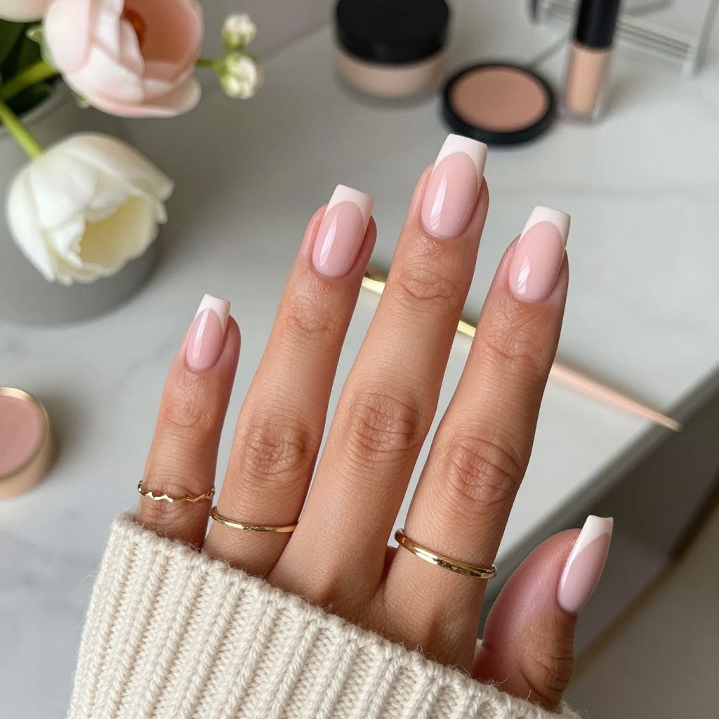 Nude Pink with Negative Space Art