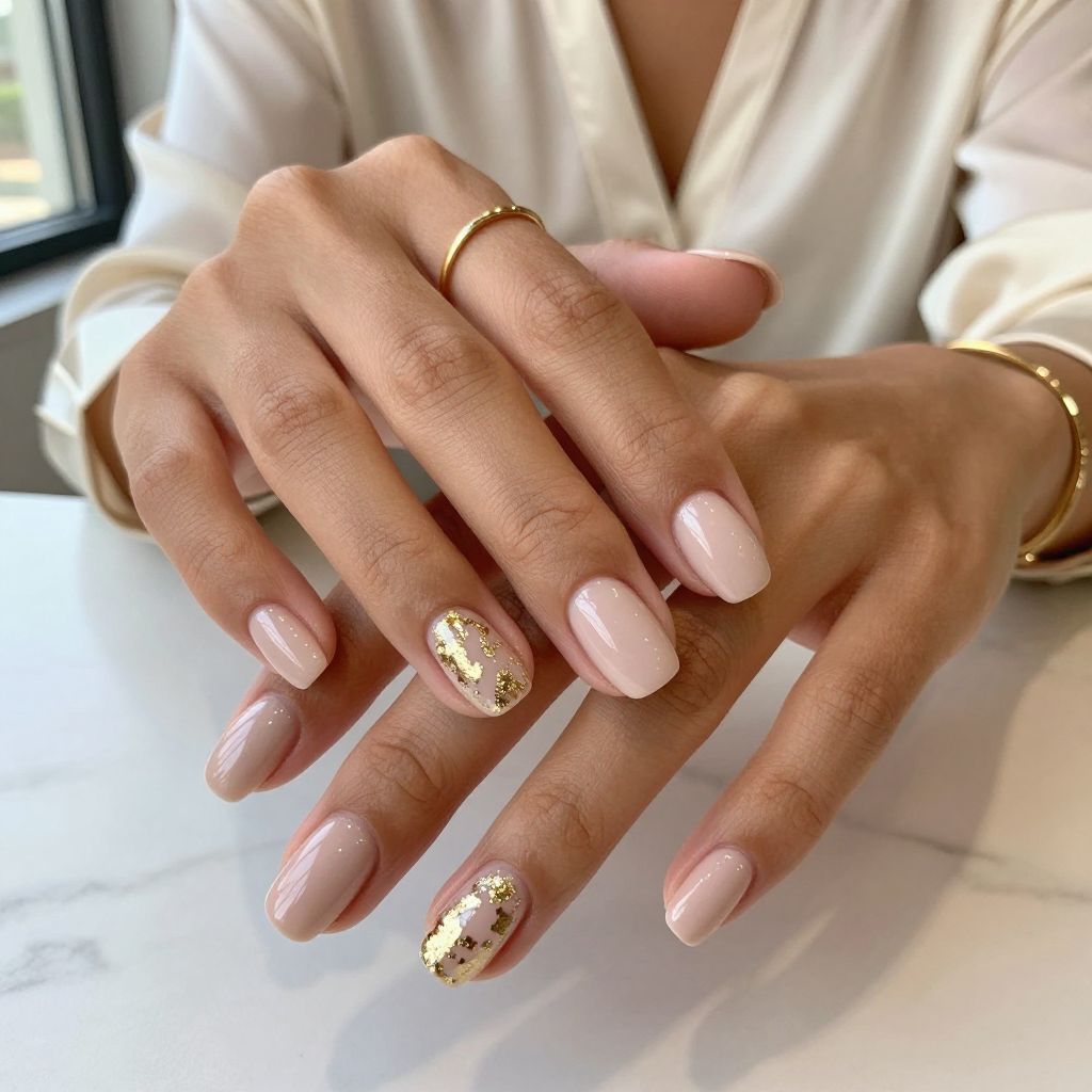 Blush Nude with Gold Foil