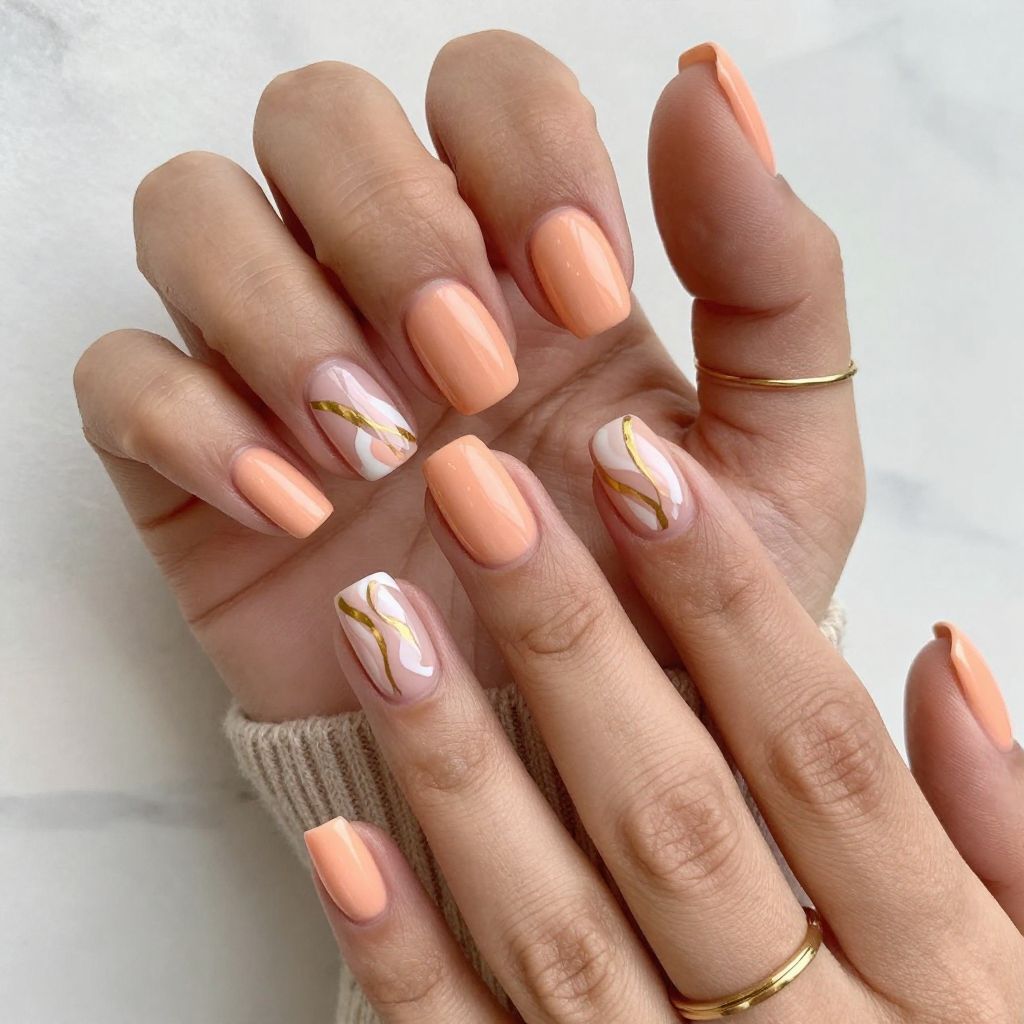 Peach Abstract Art