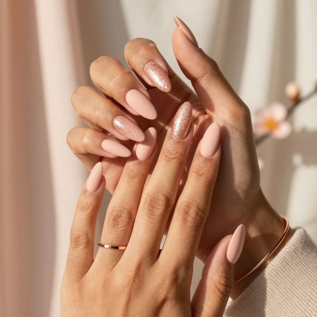 Peach Matte and Glitter Combo