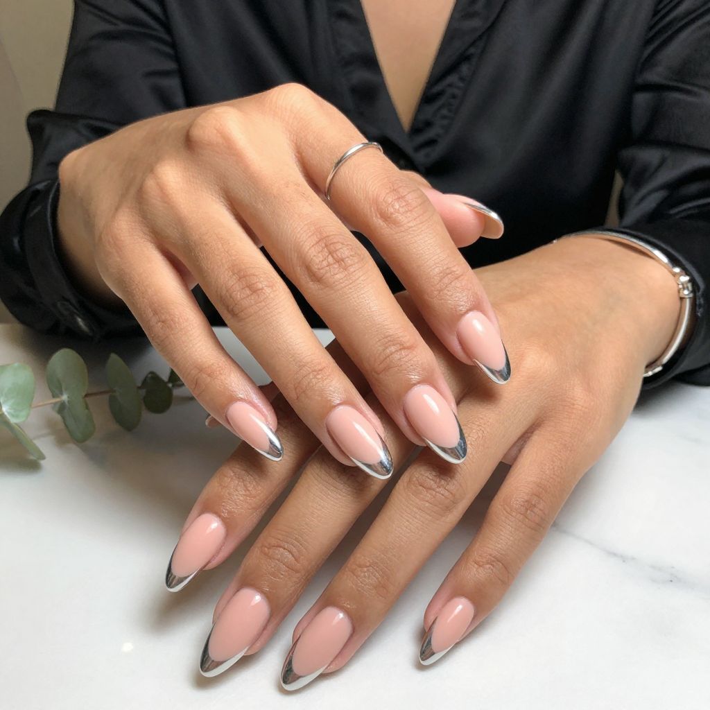 Peach Matte with Chrome Tips