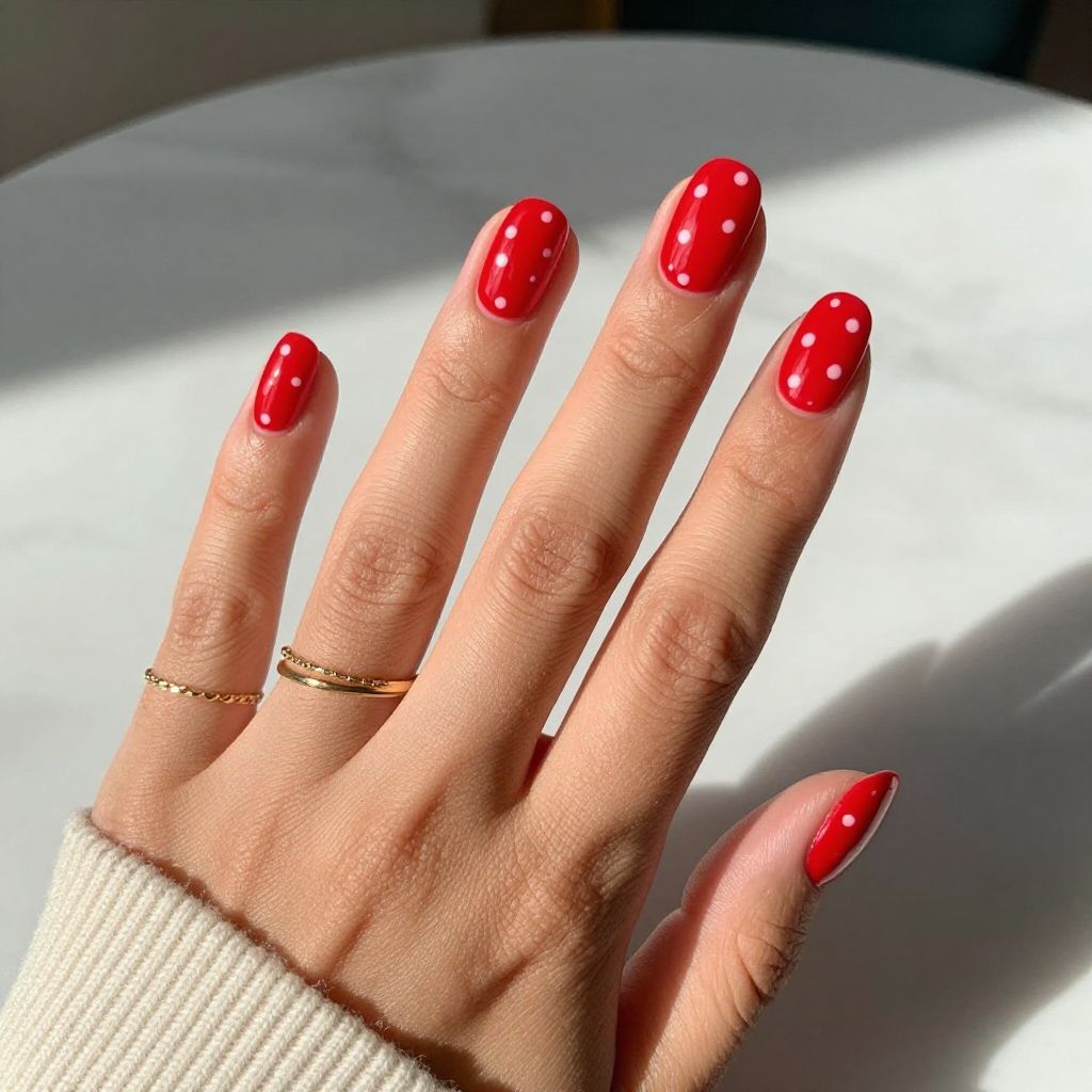 Bright Red Minimalist Dots