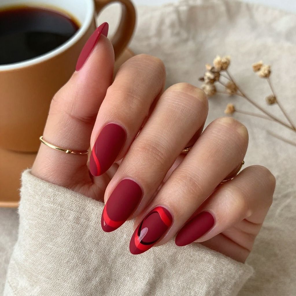Matte Red with Glossy Accents