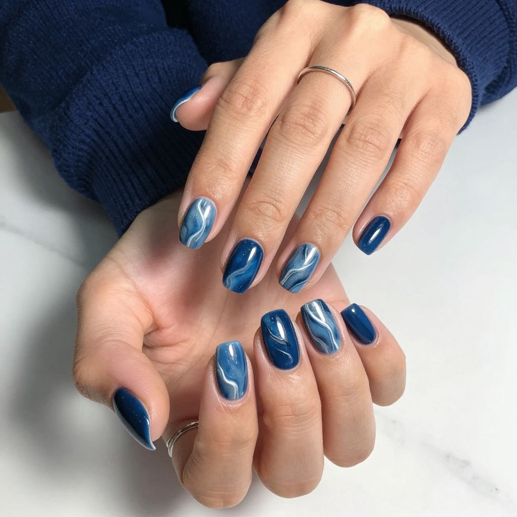 Twilight Blue with Silver Streaks