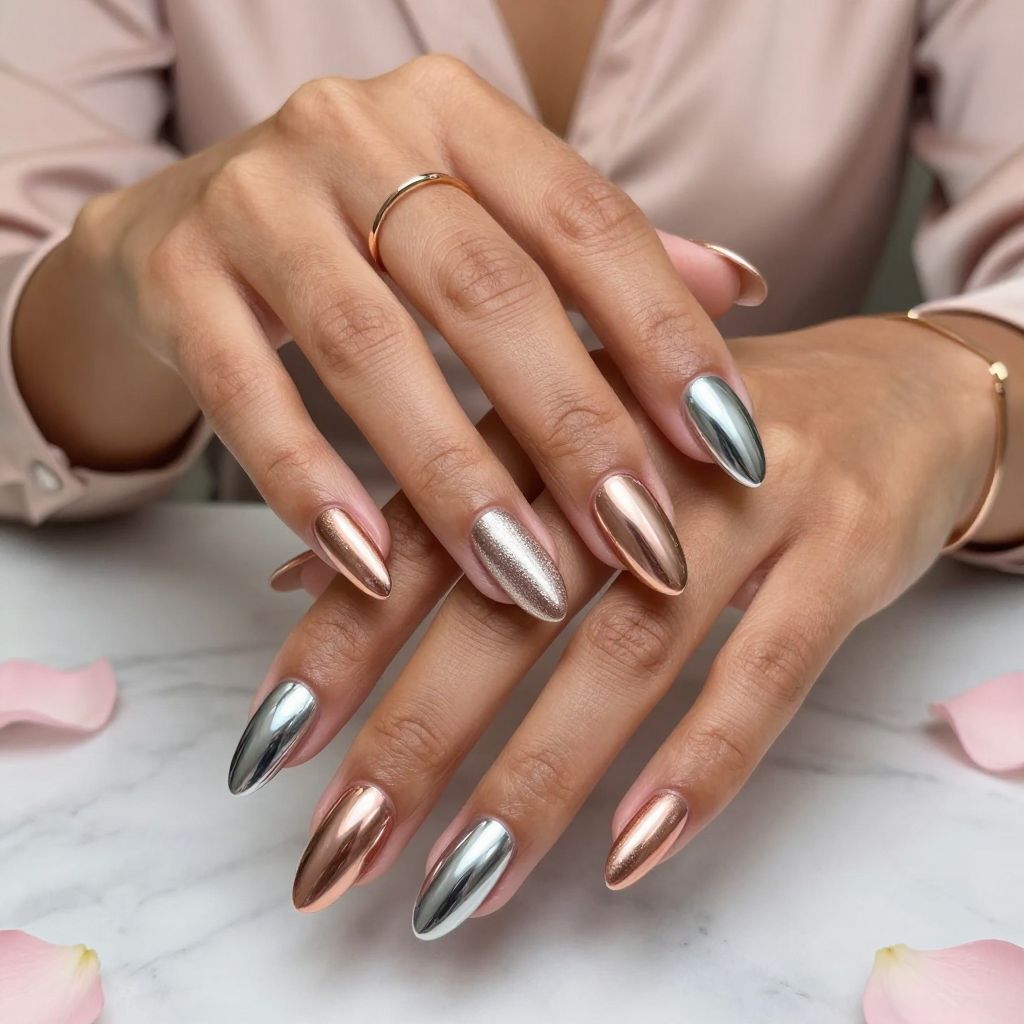 Dual Tone Chrome with Rose Gold Accent