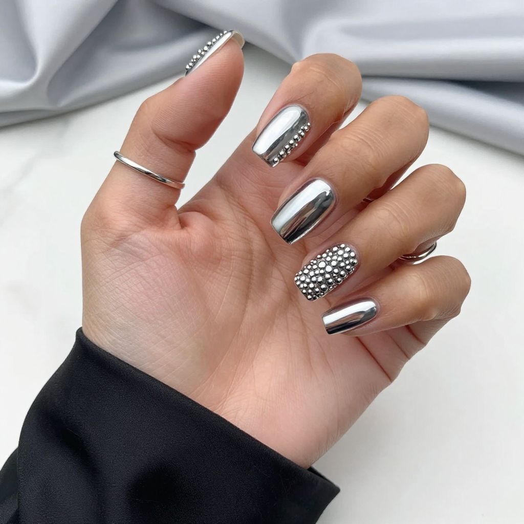 Chunky Caviar Beads on Chrome