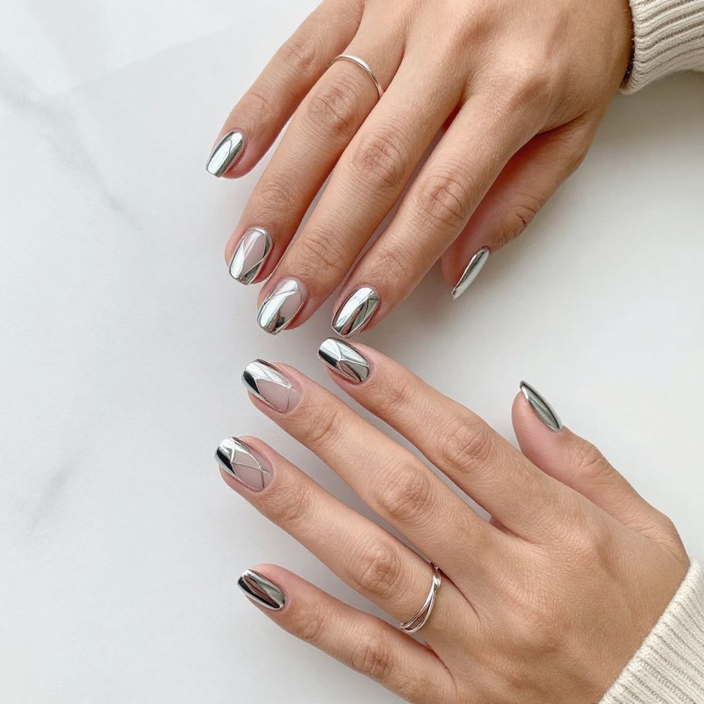 Geometric Chrome with Clear Cut-outs