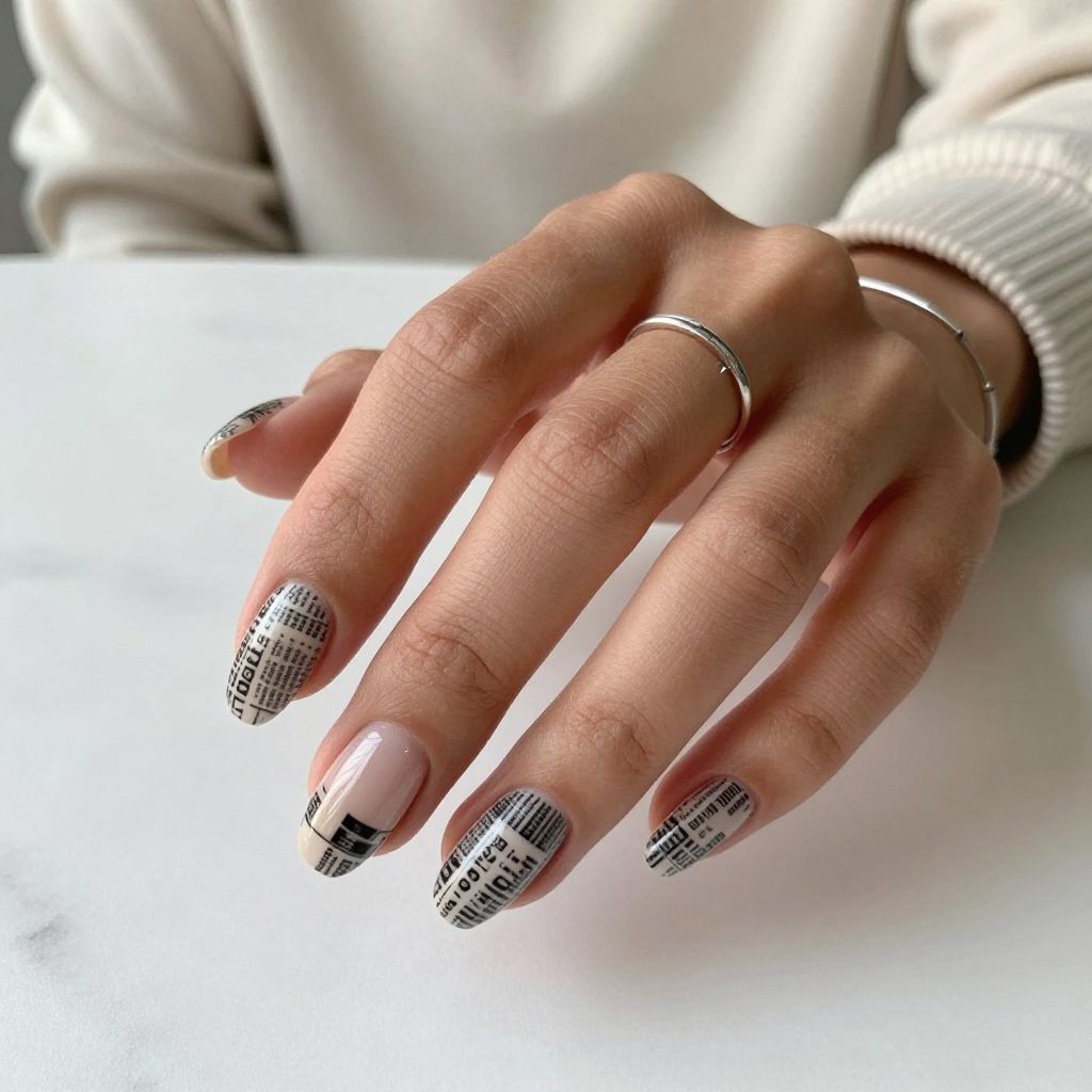 Nancy’s Newsprint Chic Nails