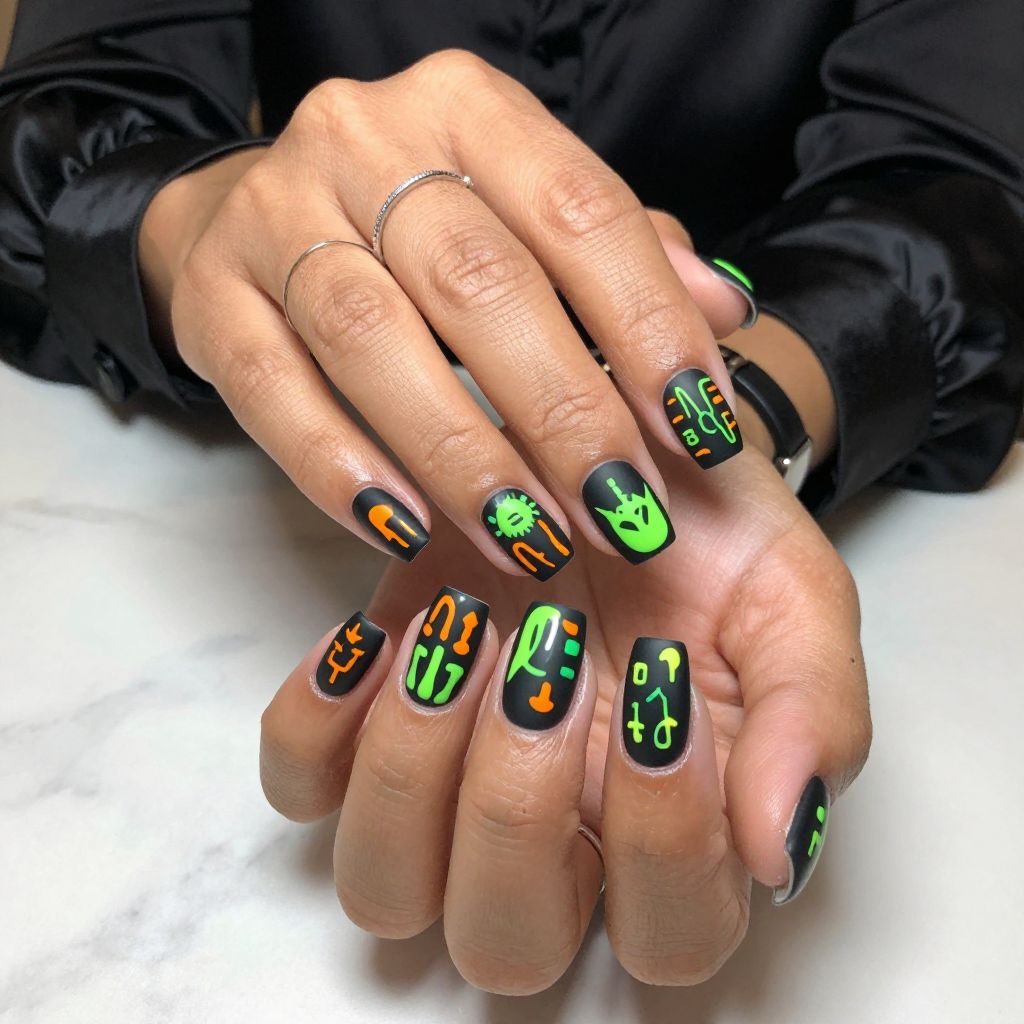 Stranger Things Neon Lab Codes Nails