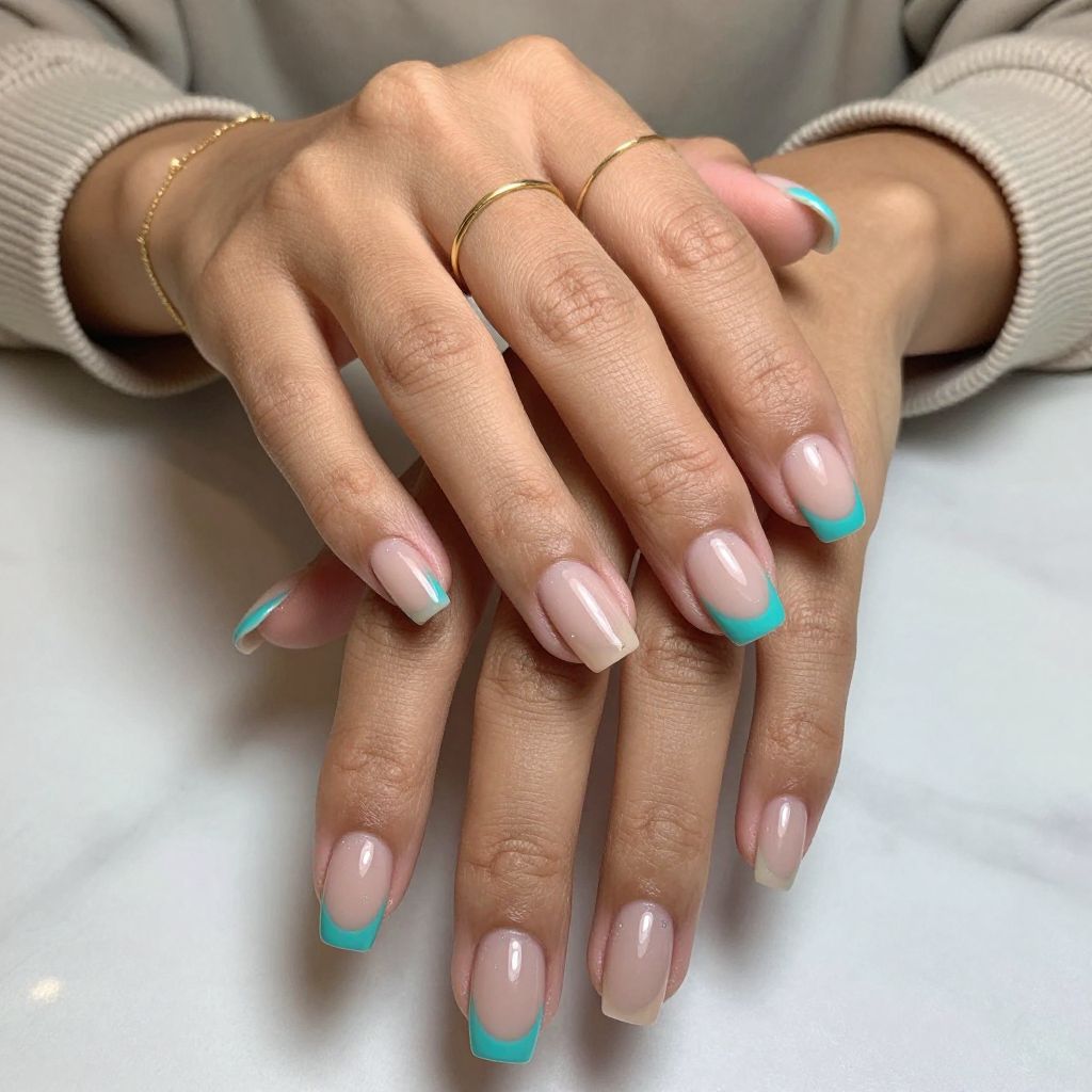 Turquoise Minimalist Strokes