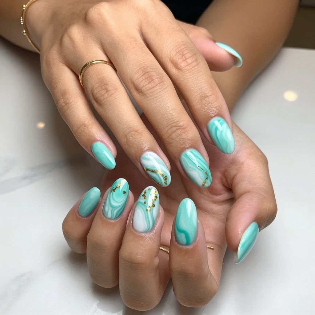 Turquoise Marble Drama