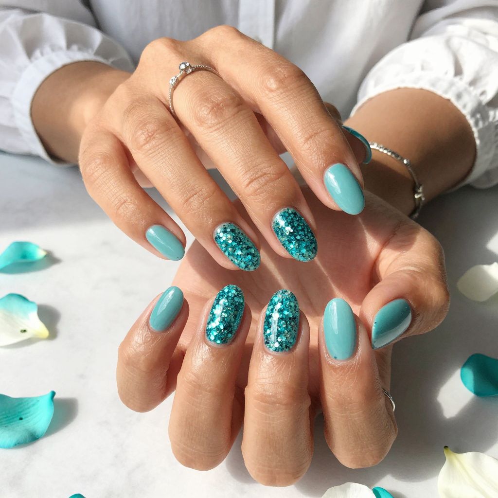 Turquoise Glitter Explosion