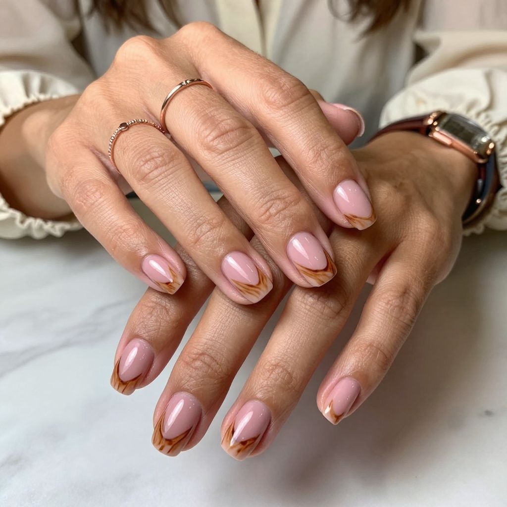 Soft Pink Whiskey Tones Nails