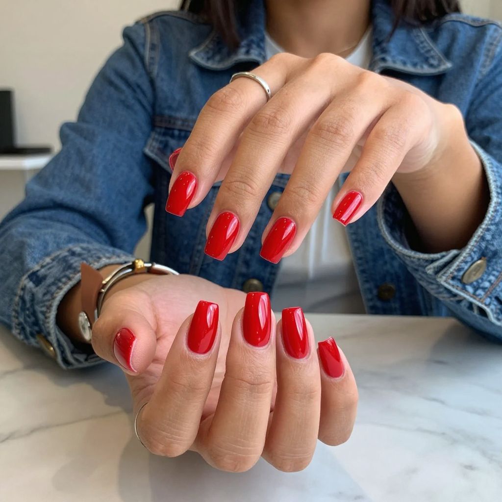 Classic Cowgirl Red Nails