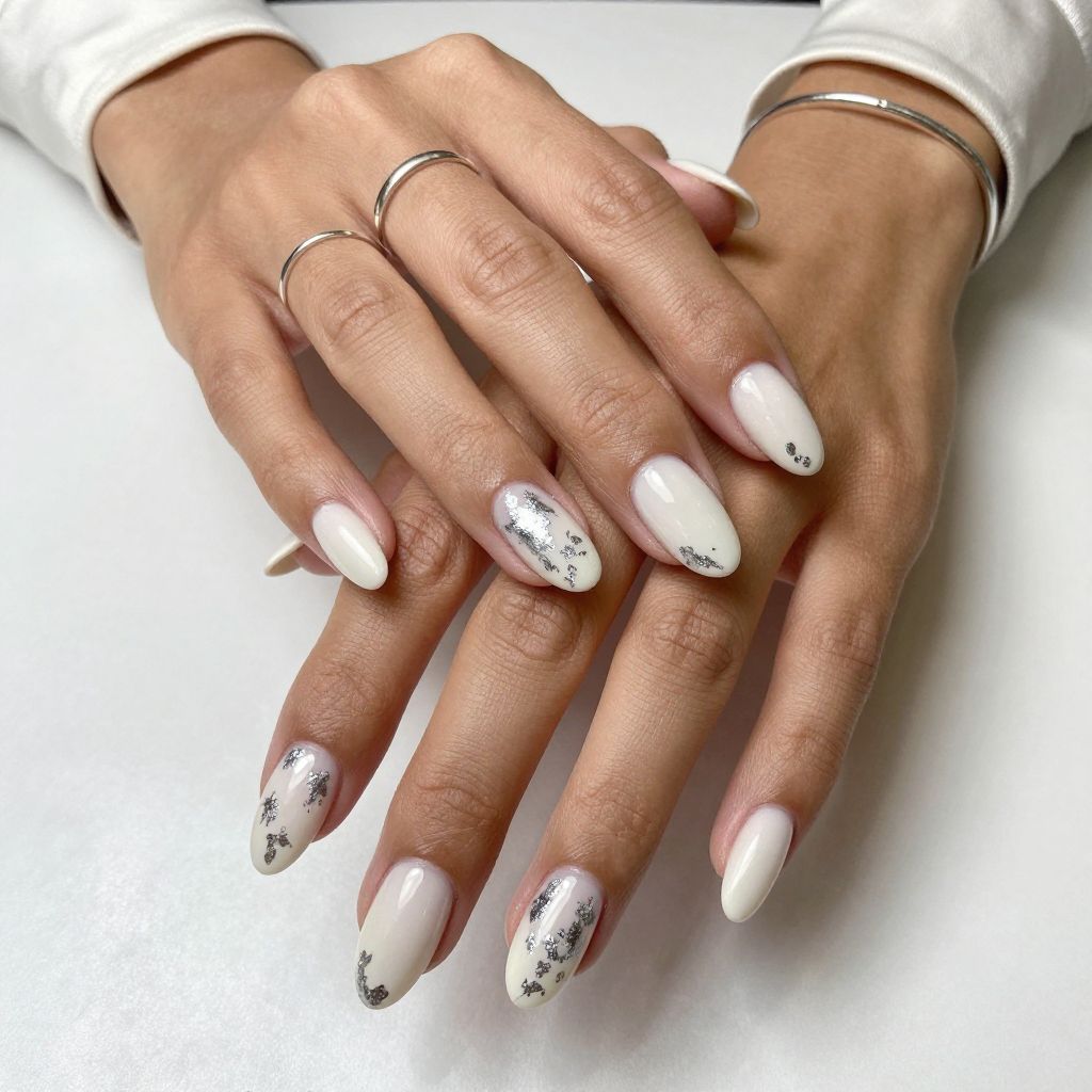 Soft White Almonds with Silver Leaf Foil